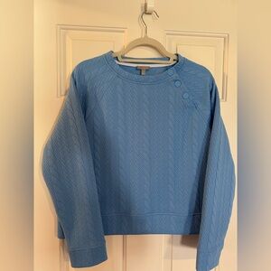 Talbots Blue Cable Knit Top with Button Details. Excellent Condition! 💙💙💙